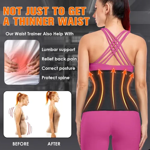 Vista 4 de YADIFEN Corset Waist Trainer for Women, Latex Waist Cincher Workout Body Shaper Breathable Girdle Sport Belt