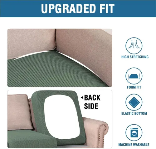Vista 8 de Funda de cojín elástica de elastano para 1 plaza, funda de cojín impermeable para sofá, funda de cojín de repuesto suave y flexible, funda elástica