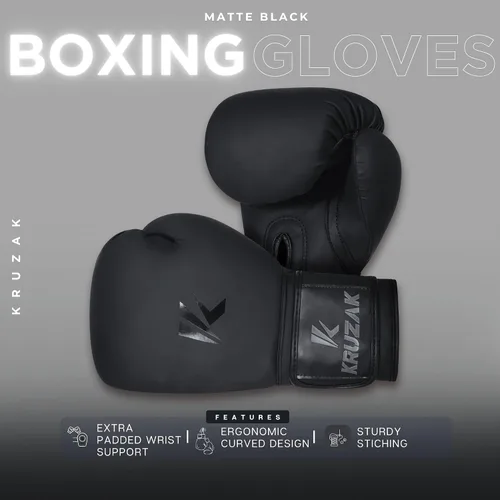Vista 2 de KRUZAK - Guantes de boxeo para hombres y mujeres, ideales para kickboxing, Muay Thai, sparring y MMA, guantes de boxeo pesados de 10 onzas, 12