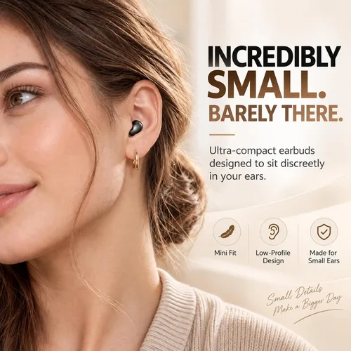 Vista 2 de Invisible Sleep Earbuds for Side Sleepers, Ultra-Small Wireless Bluetooth, Mini Headphones with 24H Playtime, Diamond-Cut Case, Black