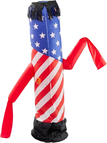 Vista 6 de Spooktacular Creations Disfraces inflables para niños, con bandera estadounidense, bailarín aéreo, tubo de hombre, brazo ondulado, disfraces