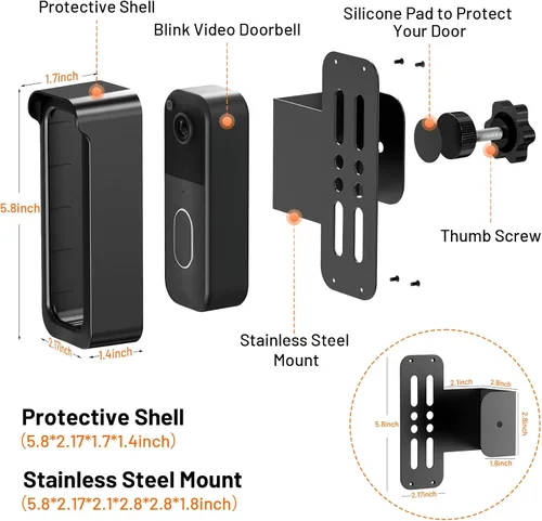 Vista 4 de Blink Doorbell Mount, soporte antirrobo para cámara Blink Doorbell de 2ª generación For Blink Video Doorbell 1st & 2nd Gen(NOT for 3rd Gen), No