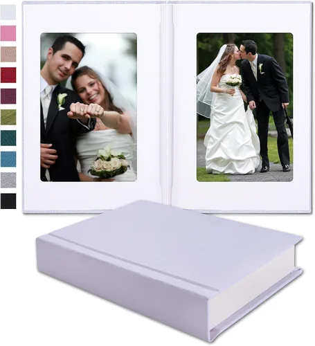 Vista 10 de Pssoss Álbum de fotos pequeño de 4 x 6 pulgadas con espacio de escritura con capacidad para 20 fotos, ideal para álbum temático de boda y álbum