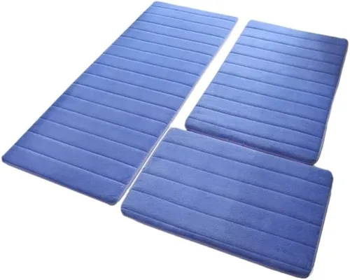 Vista 2 de Alfombra antideslizante de Baño De Espuma Viscoelástica, Tapete Moderno, Antideslizante, 3 Unidades Por Juego Alfombras de Baño