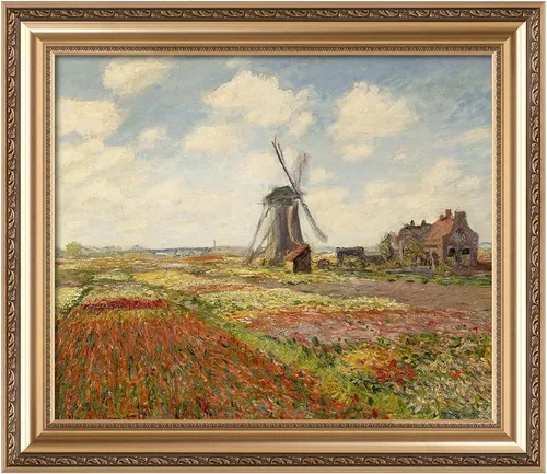 Vista 151 de IPIC - Reproducción artística de los lirios de agua de Claude Monet 1906, impresiones giclée coinciden con el marco dorado clásico, arte de pared