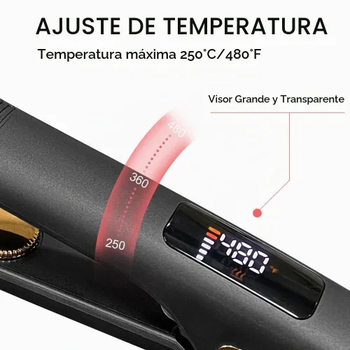 Vista 7 de Plancha de pelo profesional de 1.5 pulgadas, plancha plana de titanio ajustable hasta 450 °F