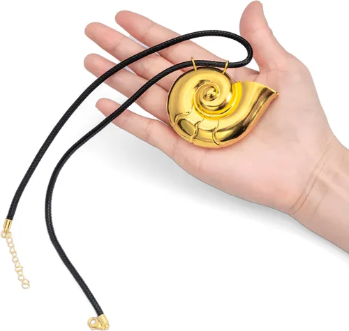 Vista 3 de Collar y pendientes de concha marina para juegos de rol, Hierro Cuero, Sin piedra preciosa