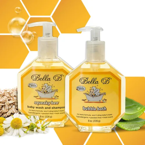 Vista 3 de Bella B Paquete: Squeaky Bee Baby Wash & Shampoo 8 oz y Bubble Bath 8 oz