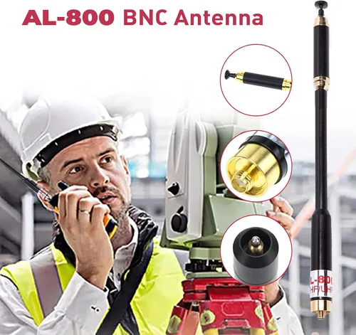 Vista 5 de AL-800 SMA-Antena de conector hembra Antena súper telescópica de alta ganancia VHF/UHF 144/430MHz para Kenwood TYT HYT Wouxun BAOFENG UV-5R UV-82 etc