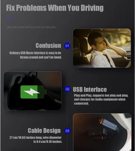 Vista 2 de Fydun Adaptador USB, interfaz de música USB AMI MMI AUX MP3 Cable adaptador para S4 S5 S6 4F0051510G