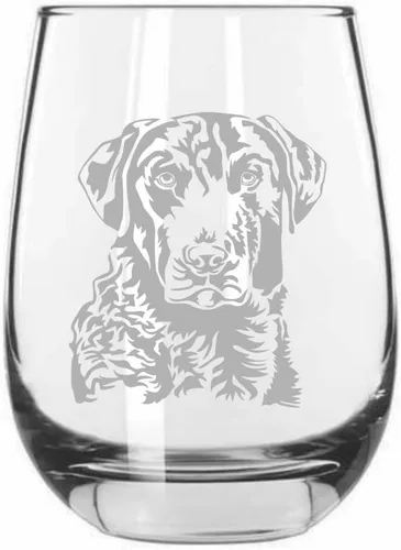 Vista 137 de Shar Pei (chino) - Vaso de vino sin tallo grabado para perro, 15.25 onzas