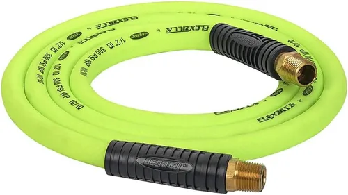 Vista 2 de Flexzilla Manguera de Aire Giratoria Whip, 1/2 pulg. x 2 pies (1/2 pulg. MNPT Giratoria x 1/2 pulg. MNPT Extremos), Resistente, Ligera, Híbrida