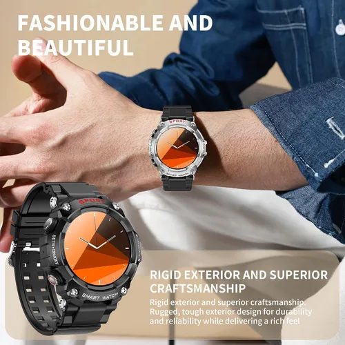 Vista 4 de Cuerpo de metal con pantalla Full Touch HD de 1.52 pulgadas, reloj inteligente con auriculares, auriculares deportivos TWS reloj inteligente dos