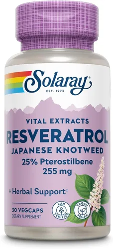 Vista 3 de SOLARAY Super Resveratrol w/pterostilbeno, tapa vegetal (Btl-plástico) 250mg 30ct