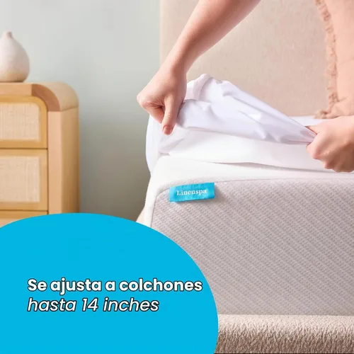 Vista 4 de Linenspa Protector de colchón impermeable de 5 lados, transpirable