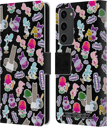 Vista 8 de Head Case Designs Officially Licensed Chowder: Animated Series Character Art Graphics Leather Wallet Case Compatible with Samsung Galaxy S23+ 5G