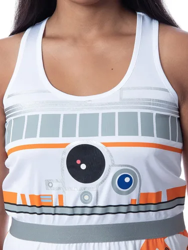 Vista 3 de INTIMO Star Wars BB-8 The Force Awakens - Camisón de pijama para mujer, Blanco