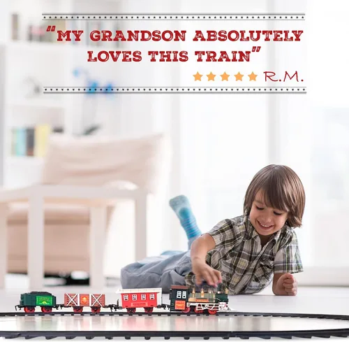 Vista 2 de Juego de tren eléctrico para niños de 4 a 8 años Juego de trenes para niños de 4 a 8 años Juegos de trenes a batería con luces y sonidos, motor