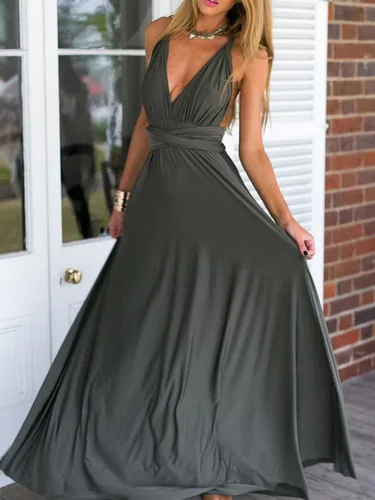 Vista 2 de Clothink - Maxivestido convertible para fiesta o dama de honor