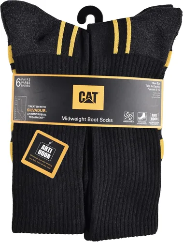 Vista 3 de Caterpillar mens 6-pack Half Cushioned Crew Socks