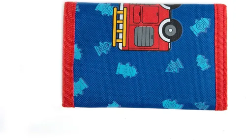 Vista 3 de AI-DEE RFID Trifold lona al aire libre de la historieta de la cartera para los niñosdelgado bolsillo frontal cartera con cremallera, Fire Engine