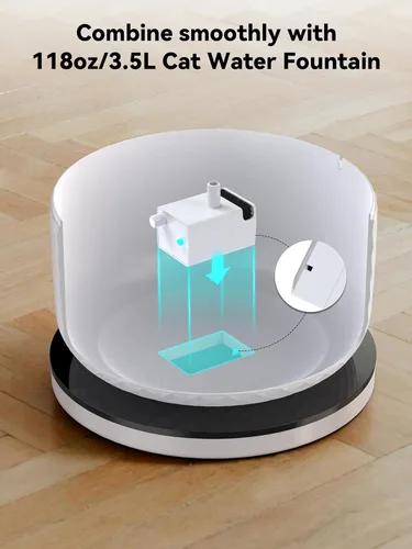 Vista 2 de Fuente de agua inteligente para gatos de 118 oz/3.5 L con control de aplicación, fuente de agua para gatos con boquilla de gatito, fuente de agua