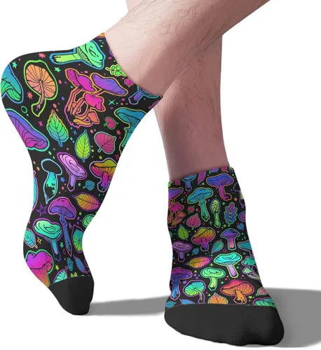 Vista 9 de devor Men Ankle Socks Low Cut Socks for Men's Short Sock Fashionable Mushrooms Funny Mushrooms Magic Mushrooms Plant Forest Sock