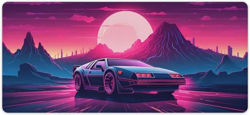 Vista 10 de Large Mouse Pad Synthwave Car Mountain Red Sun Vaporwave Desk Mat Computer Accessories Gaming Office Organizers Supplies Decor Essentials Keyboard