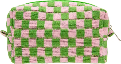 Vista 51 de PAZIMIIK Bolsa de Maquillaje a Cuadros para Bolso Portátil con Cremallera, Estuche Pequeño de Cosméticos para Accesorios de Viaje, Azul Ártico