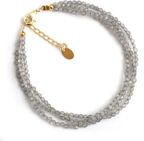 Vista 55 de Gempires - Pulseras de cuentas naturales de múltiples hebras, ligeras, hechas a mano, hipoalergénicas, de 8 pulgadas, chapadas en oro, elegantes