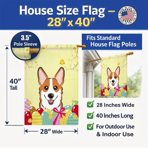 Vista 844 de Caroline's Treasures BB1923GF Bandera decorativa para jardín con diseño de Border Collie, para caza de huevos de Pascua, para jardín, jardín, patio