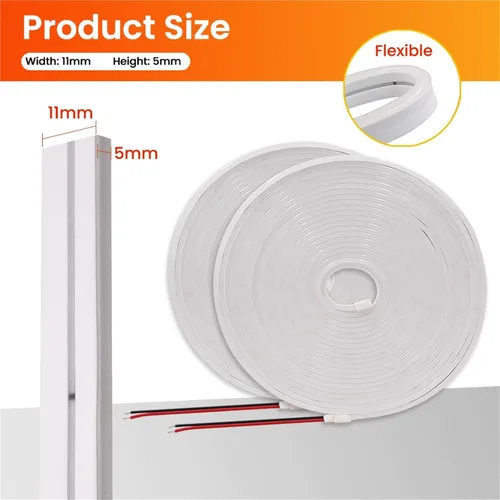 Vista 6 de Tira de neón DC 24V 1.6-65.6 ft IP67 impermeable, multicolor, retroiluminación de TV, tubo de silicona flexible para el hogar, luz LED