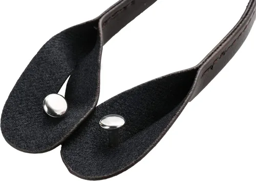 Vista 7 de AWAYTR Tirantes de botón marrón para hombre, tirantes elásticos ajustables en forma de Y