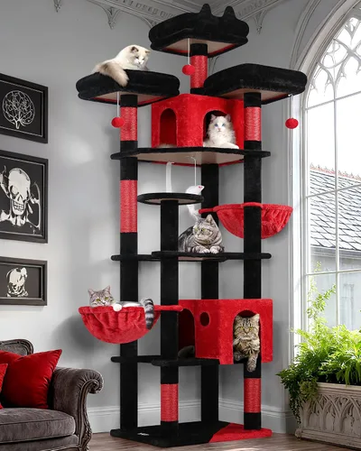 Vista 9 de Globlazer Árboles y Torres para Gatos para Múltiples Gatos Adultos, Torre de Árbol para Gatos XXL Alta de 82 Pulgadas para Gatos