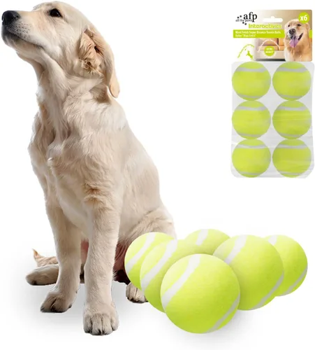 Vista 11 de ALL FOR PAWS Juguete de pelota para perros, bolas de seguridad para perros de 2 pulgadas con rebote alto, ejercicio y juego, pelotas de tenis