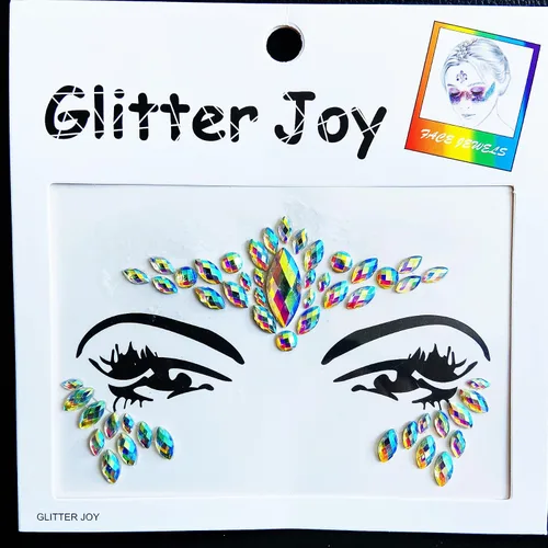 Vista 6 de Joyas de gemas faciales, calcomanías de tatuaje de joyas faciales para festivales, gemas corporales pegadas en la cara, tatuajes faciales temporales