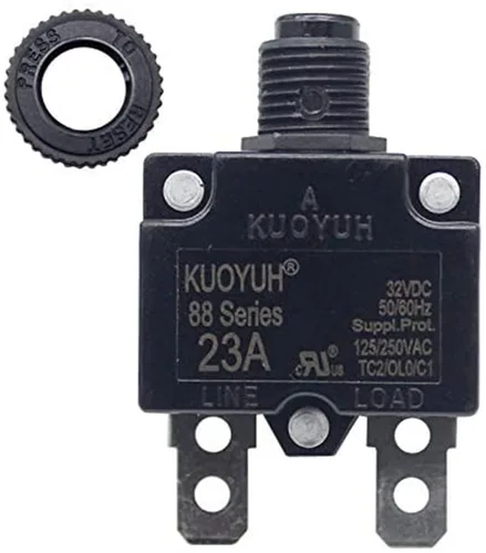 Vista 7 de KUOYUH Serie 88 125/250VAC 32VDC 50/60Hz Disyuntor de Sobrecarga Térmica 3-30A (3A)