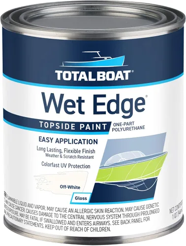 Vista 39 de TotalBoat Wet Edge Topside - Pintura marina con recubrimiento de poliuretano premium para barcos, vehículos recreativos, molduras exteriores, fibra