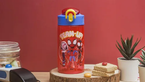 Vista 14 de Zak Designs Marvel Spider Man - Botella de agua para niños con cubierta de boquilla y aro de transporte, hecha de plástico duradero, diseño