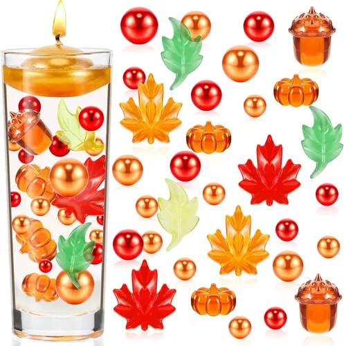 Vista 7 de Jetec 116 piezas de relleno de jarrón de Acción de Gracias, perlas sintéticas para relleno de jarrón, centros de mesa de otoño para decoración