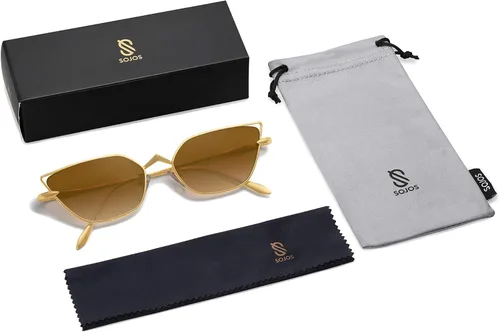 Vista 5 de SOJOS Gafas de sol pequeñas Cateye Moda Estrecha Diversión Moda Rectángulo Sunnies SJ1127