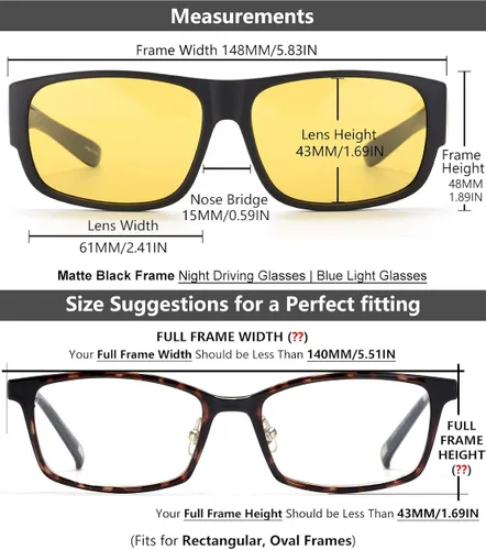 Vista 2 de CAXMAN Polarized Over Glasses Sunglasses for Prescription Frames, Small Medium & Oversized