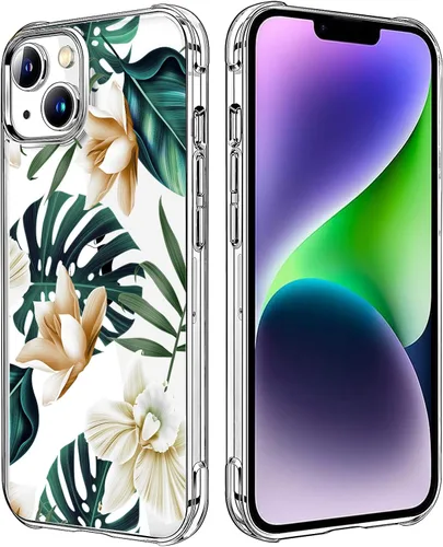 Vista 13 de Funda transparente de girasol compatible con iPhone SE 2022 SE 2020 7 8, funda trasera floral para niñas y mujeres, funda protectora transparente