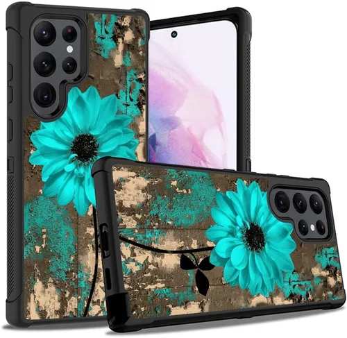 Vista 17 de Funda para Galaxy S22 Ultra, resistente 3 en 1, híbrida de plástico duro y silicona suave, a prueba de golpes, funda de protección contra caídas