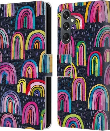 Vista 241 de Head Case Designs Officially Licensed Ninola Brushstrokes Black Summer Patterns Leather Wallet Case Compatible with Samsung Galaxy A07 4G