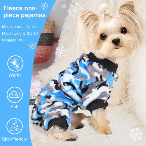 Vista 2 de Suéteres para perros pequeños, suéter cálido para mascotas, suéter para perros pequeños, pijama de forro polar para perro, suéter para cachorros