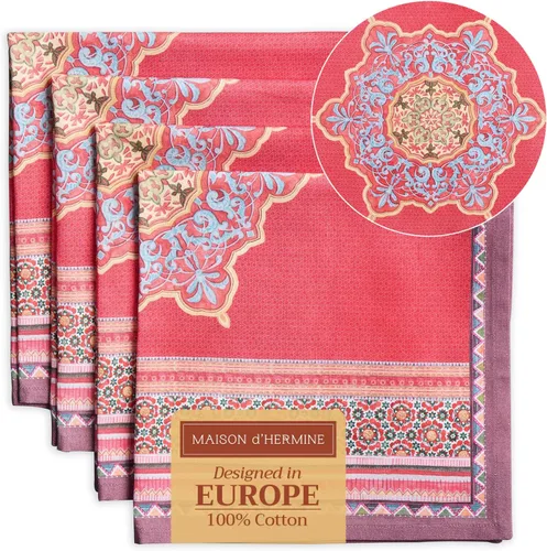 Vista 75 de Maison d' Hermine Juego de 4 servilletas de tela 100% algodón, suaves y duraderas, servilletas cuadradas reutilizables para uso diario, lavables