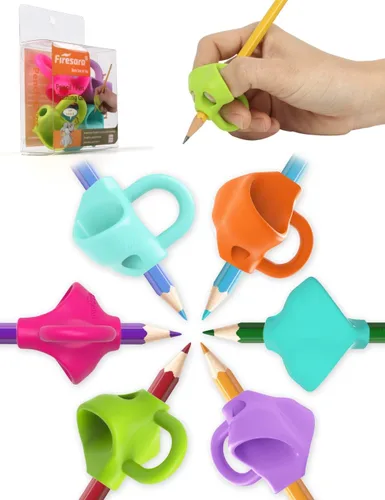 Vista 10 de Firesara - Empuñaduras de entrenamiento para lápiz, agarre de entrenamiento para niños, ergonómico, 5 dedos, juegos fijos para corrección de postura