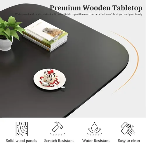 Vista 3 de Juego de mesa de comedor cuadrada con sillas, mesa de cocina compacta y 4 sillas, mesa de conferencias moderna con sillas, mesa de recepción
