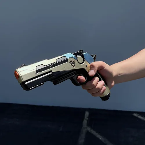 Vista 7 de otaku gear Réplica de pistola decorativa de espuma, accesorio de disfraz para cosplay, juegos de rol y exhibición para adultos, Dorado